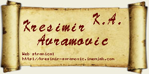Krešimir Avramović vizit kartica